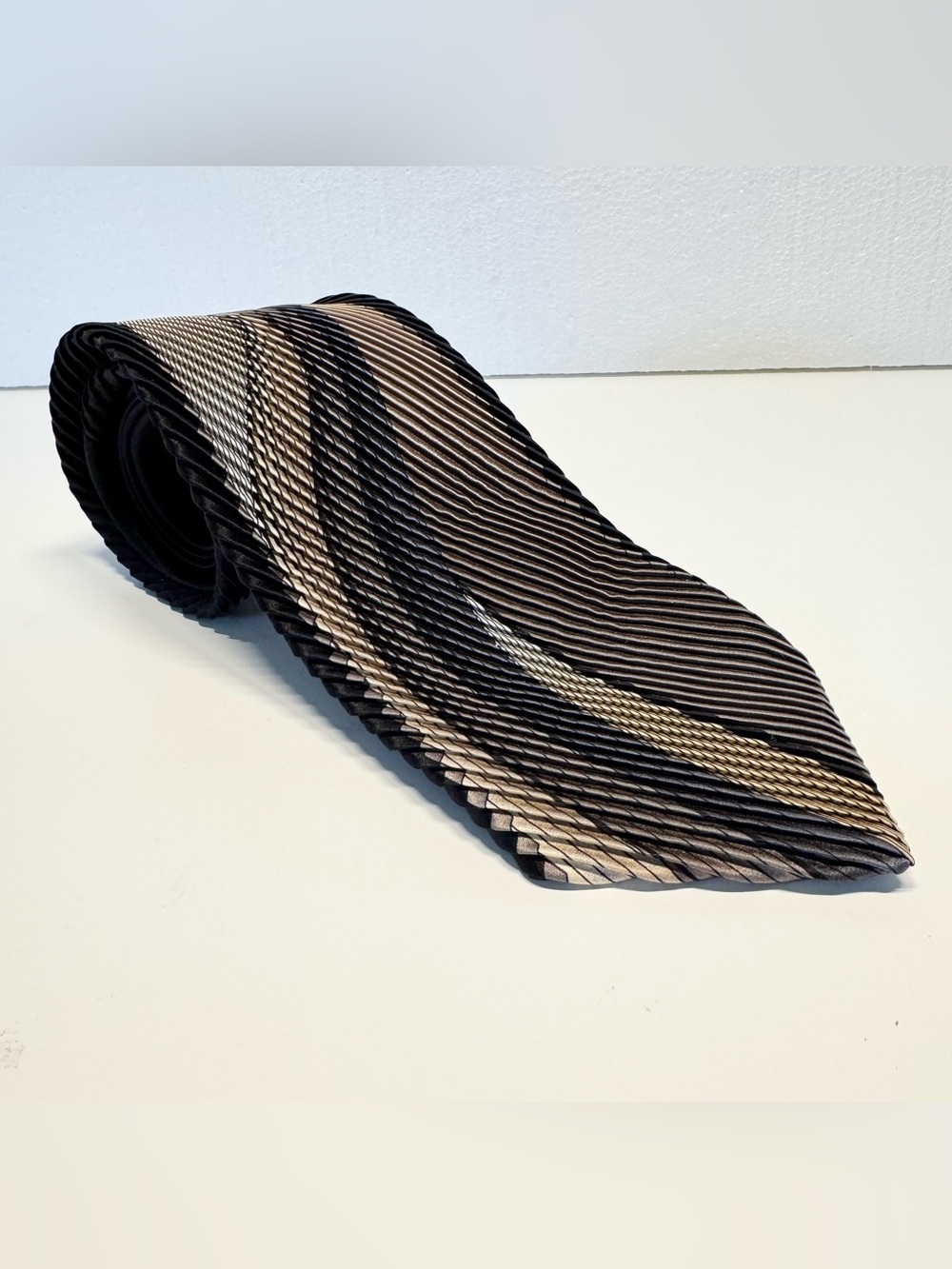 VITALIANO PANCALDI Pleated Handmade In Italy Silk Tie- Limited Edition 12/50